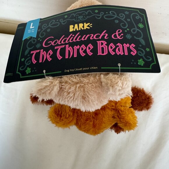 NWT, Bark Box Dog Toy GOLDILUNCH & THE THREE BEARS, L Dog, Plush 3 pc Toy, Brown - Picture 5 of 15